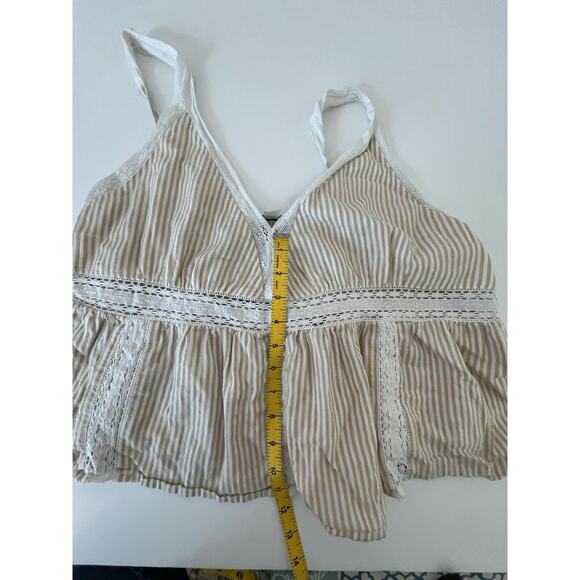 American Eagle Women’s Xl Linen striped Summer Top - Picture 5 of 8